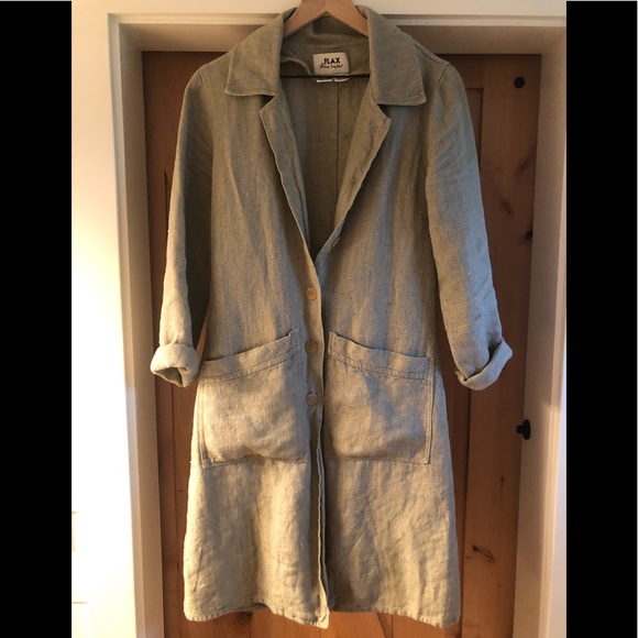 long linen duster coat